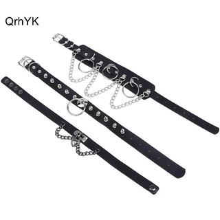 Chocker cổ da PU phong cách punk rock và bondage cho nữ
