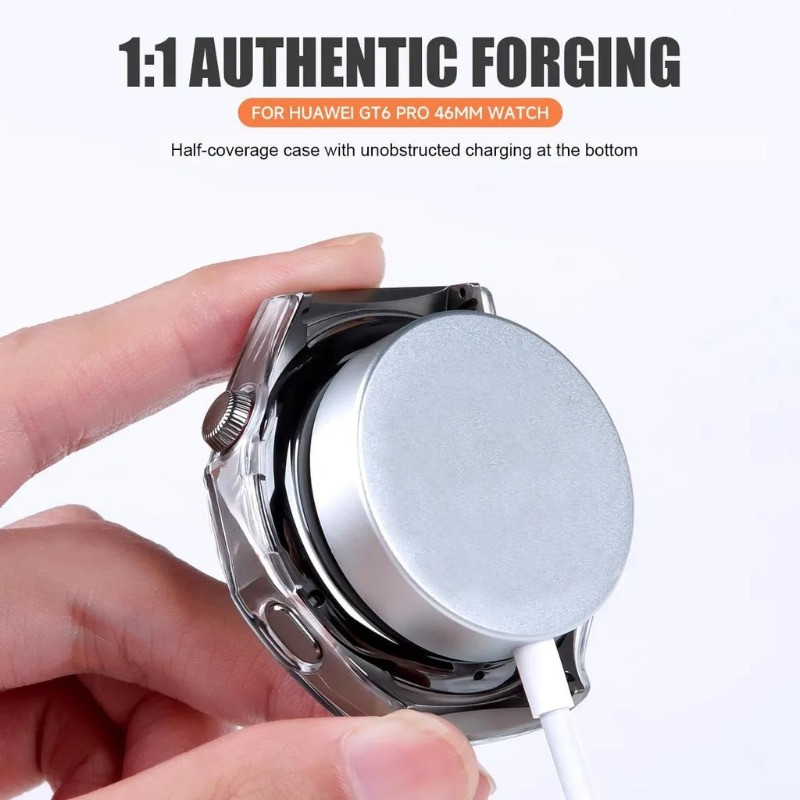 Ốp Đồng Hồ Cho Huawei Watch GT6 PC Case + Kính Cường Lực Bảo Vệ Màn Hình Cho Huawei GT 6 46mm Với Vỏ Cứng Ốp Lưng Khung
