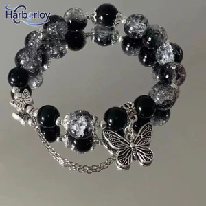 Vòng tay bướm cổ điển Trung Quốc đính cườm ngọt ngào, dành cho nữ.