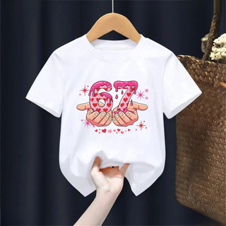 Trẻ Em Brainrot Six Seven 67 Graphic Tee Vui Nhộn In Hình Hoạt Hình Áo Sơ Mi Tay Ngắn