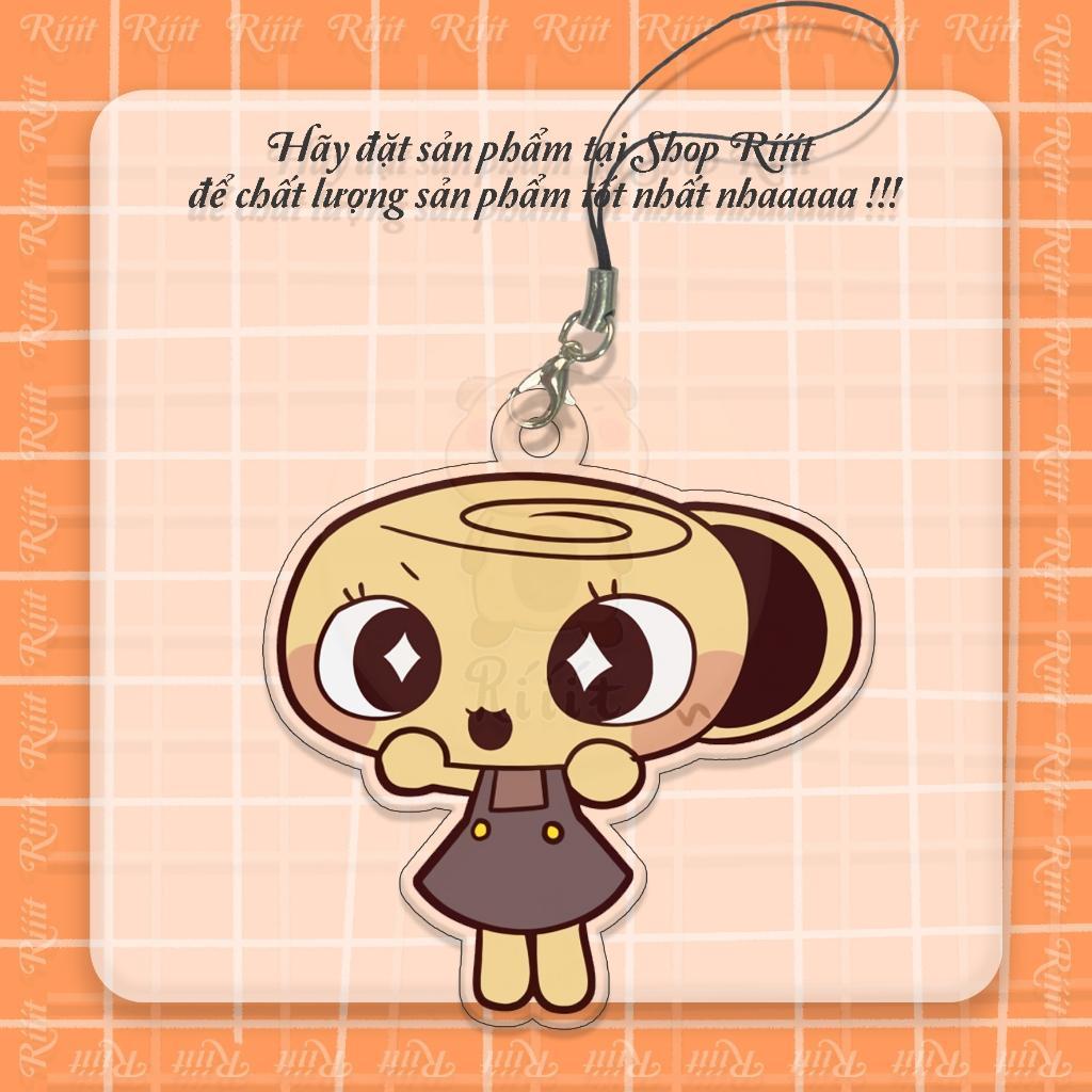 Móc treo Dây treo điện thoại in hình Shrimpo Dandy's World mica acrylic dây móc khóa tiện lợi xinh xắn