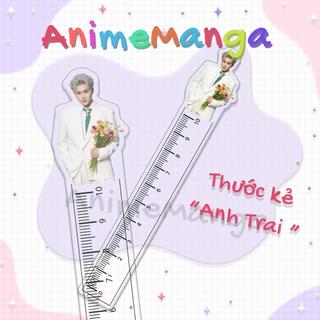 Thước kẻ anh trai caption boy dễ thương chất liệu acrylic mica trong suốt 10cm