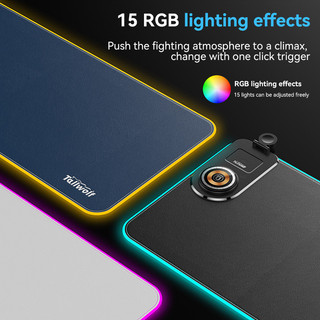 Bàn di chuột RGB chơi game | Tích hợp sạc không dây 15W 3 trong 1, kích thước siêu lớn, cao su chống trượt DQTN