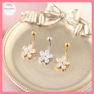 Nhẫn rốn thép không gỉ với đá zircon, thiết kế tinh tế và phong cách Gothic