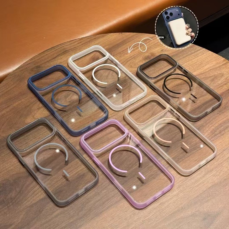 Ốp điện thoại hấp thụ sốc từ tính trong suốt sang trọng Matte Skin Feel Thích hợp cho iPhone 11 12 13 14 15 16 17 Pro Max Plus Ốp lưng