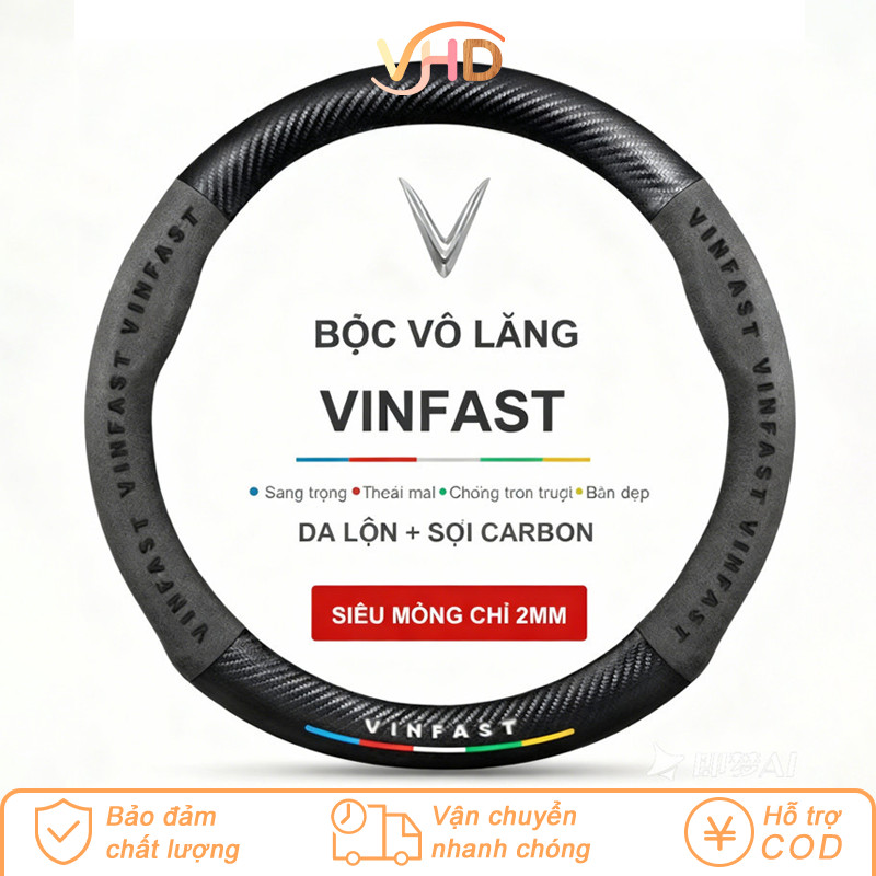 Bọc Tay Lái 2 Mảnh Da Lộn Sợi Carbon Cao Cấp - Chống Trượt Hiệu Quả, Dễ Lắp Đặt, Nâng Cấp Nội Thất & Độ Bền Cho Ô Tô