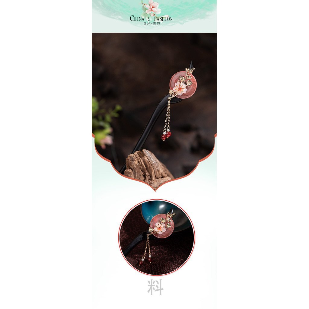 Phụ Kiện Tóc Hanfu Cổ Điển Khóa An Toàn Gỗ Đàn Hương Kẹp Tóc Nữ Mới Phong Cách Trung Hoa Cao Cấp Handmade DIY