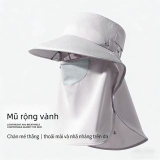 “Mũ Che Nắng Mới | Vành Rộng + Mặt Nạ Tháo Rời, Thoáng Khí, Bảo Vệ Toàn Diện, Phù Hợp Cho Câu Cá, Leo Núi, Đi Xe”