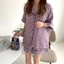 Hàng sẵn có Phong Cách Nhật Bản Sợi Cotton Kuromi Bộ Đồ Ngủ Tay Ngắn Nữ Seersucker Cardigan Ngọt Ngào Dễ Thương Homewear Phù Hợp Với