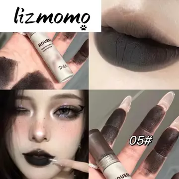 LIZMMO Nữ Son Môi, Mousse Mousse Mờ Mờ Son Bùn, Caramel Nâu Chống Dính Cốc Màu Đen Thoáng Mát Lip Glaze Giữ Trang Điểm