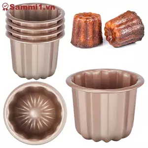 ZK 6 Khuôn Canele Thép Carbon Chống Dính, Chảo Nướng Bánh Cupcake Mini VN