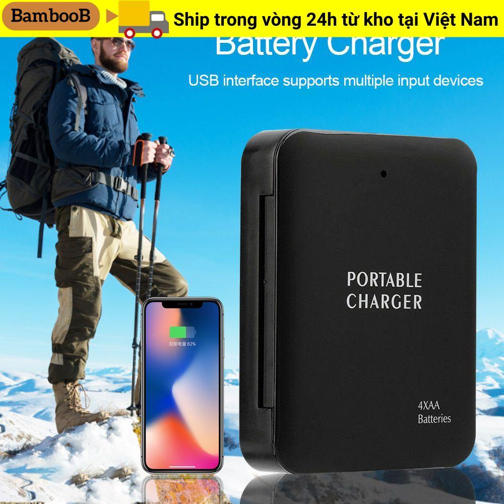 Bộ sạc khẩn cấp BAMBOOB Pin AA Sạc điện thoại di động Sạc dự phòng