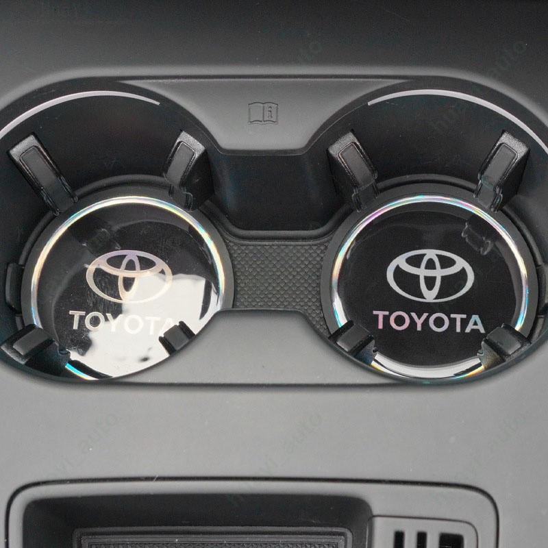 Xe Laser Silicone Nhiều Màu Sắc Phản Quang Nước Coaster Cho Xe Toyota Raize Rush Vios Veloz Cross Corolla Yaris Sienta Prius Camry Fortuner Wigo Innova Hilux Phụ Kiện