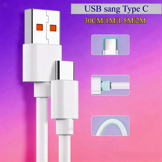 Dây Cáp Sạc USB sang Type C Dài 30cm/ 1M/ 1.5M/ 2M - Dùng cho các thiết bị có cổng sạc Type C - Hàng sẵn kho