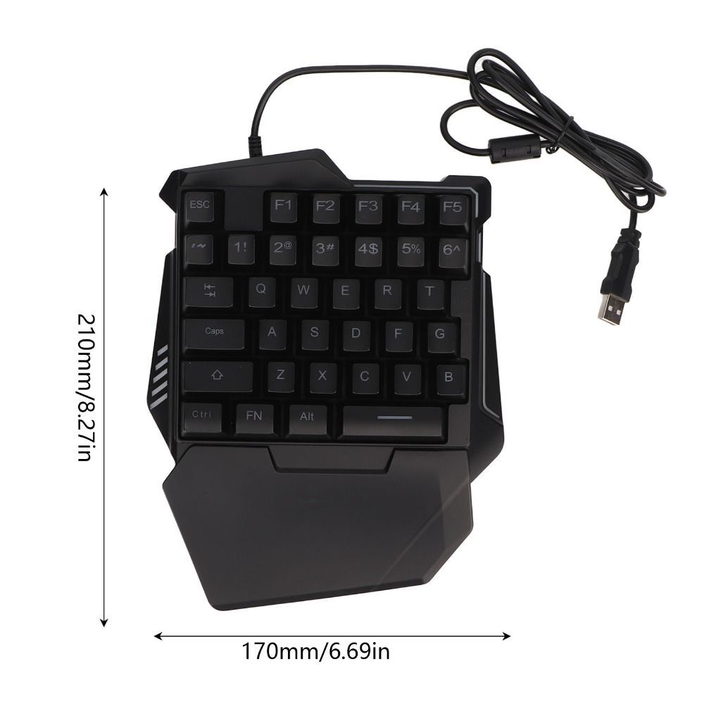 Bàn phím chơi game một tay DITIPOO, Bàn phím chơi game có đèn nền 35 phím, Bàn tiện dụng có dây USB bền bỉ Văn phòng chơi game | BigBuy360 - bigbuy360.vn