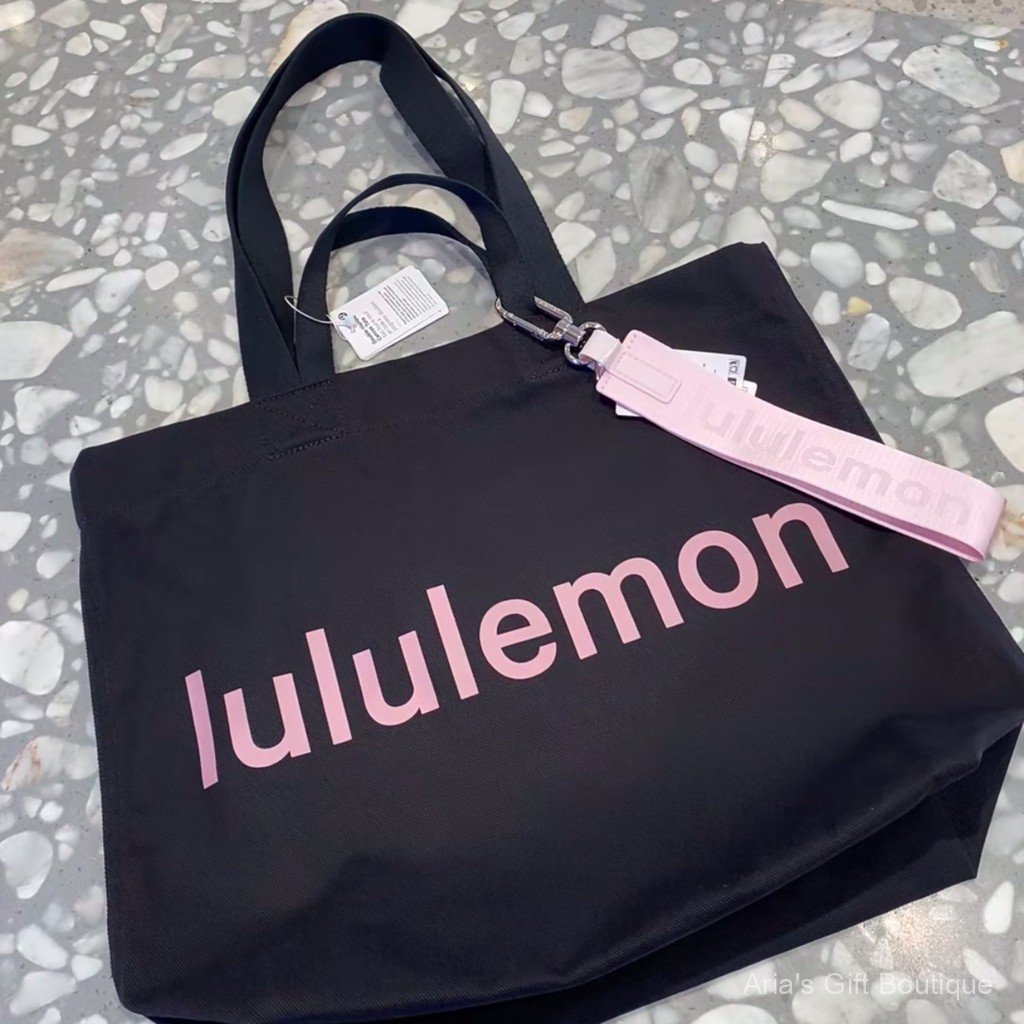 [Aria-G1] lululemon Tote Nách Túi Đeo Vai Vải Nam Nữ 17L Chữ Di Động Canvas Dung Tích Lớn