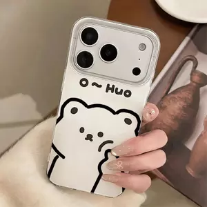 Gấu trắng nhỏ O~Huo cho 16 trường hợp iPhone 17Air Lớp kép 14 13 11Pro