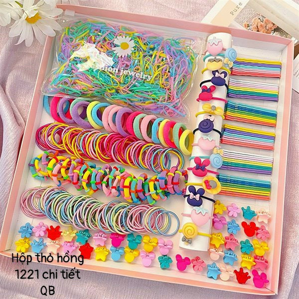 set 1221 chi tiết dây buộc tóc xinh xắn cho bé gái