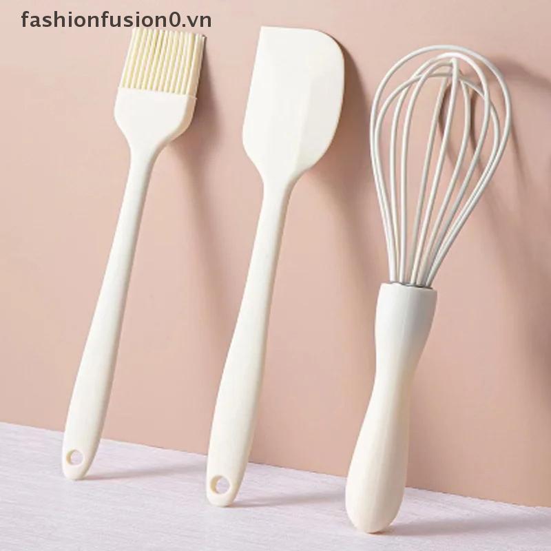 [FHF] Bộ 3 Dụng Cụ Nướng Bánh Silicon Cấp Thực Phẩm Chịu Nhiệt: Kem, Cạp, Đánh Trứng, Bàn Chải, MỚI