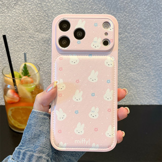 Pink Miffy Rabbit + Vòng tay cho iphone17 17promax 16promax 15promax 14 / 13 / 15 / 16pro iphone13 TPU mới vỏ iphone chống bụi
