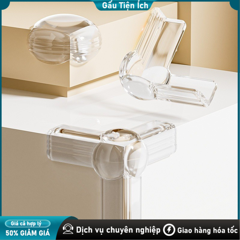 Miếng dán góc bàn chống va đập silicon mềm bảo vệ trẻ Miếng bọc góc bàn，Chống va chạm，Set 10 miếng，Dễ dàng lắp đặt