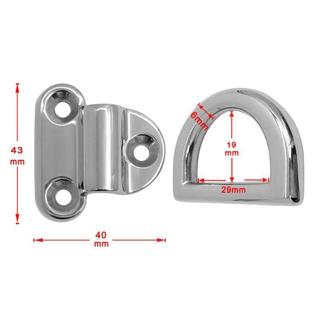 Tấm gấp bằng thép không gỉ Sàn mắt Lashing D Ring Tie Down Plate Phần cứng