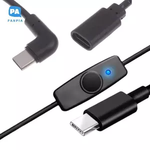 1 / 3 Dây cấp nguồn USB-C sang Type C 5V2A Cáp nối dài USB C ngắn có công tắc bật tắt cho quạt USB Dải đèn LED để bàn VN