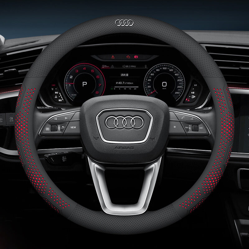 Bọc Vô Lăng Siêu Mỏng Ô Tô, Da Siêu Mỏng Chống Trơn Trượt Và Hút Mồ Hôi Cho Xe Audi Sline A3 A4 A5 A6 A7 A8 Q2 Q3 Q5 Q7 TT Vỏ Vô Lăng Đa Năng Ô Tô Chất Lượng Cao