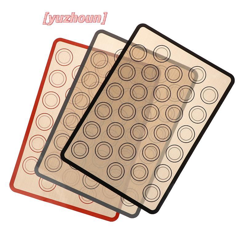 [yuzhoun] 1 Thảm Nướng Bánh Silicon 42x29,5cm Cho Lò Nướng 30 Vòng Tròn Chịu Nhiệt Chống Dính Cho Bánh Quy Macaron