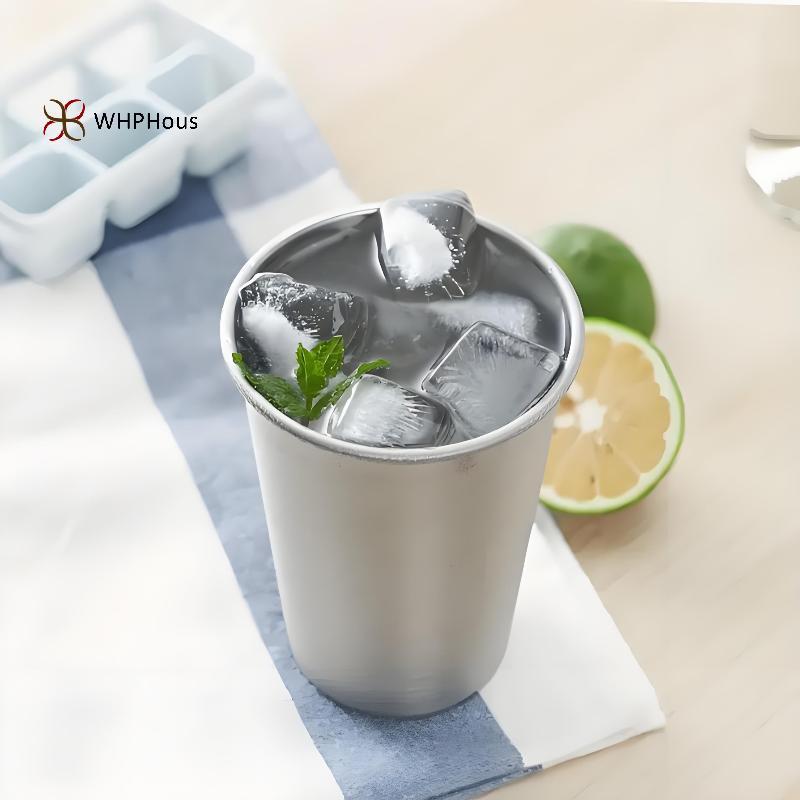 < WHPHous-t > Cốc uống nước lạnh bằng thép không gỉ, cốc nước bằng thép không gỉ, không dễ vỡ, có thể ổn định, có thể tái sử dụng, thích hợp cho trẻ em Trave Nice