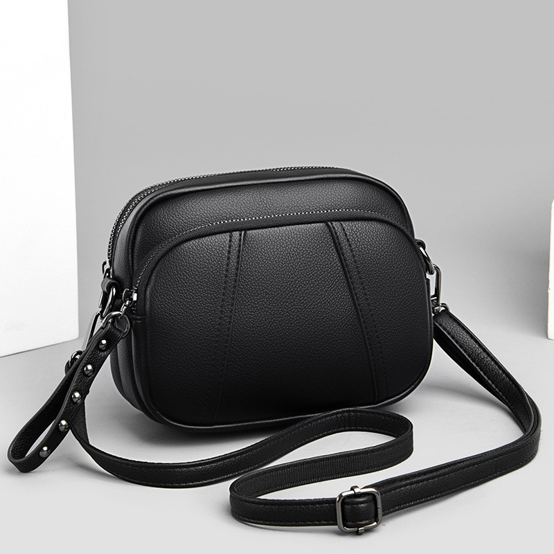Authentic mini phone crossbody, 3-layer small round bag, Korean-style women's shoulder bag
