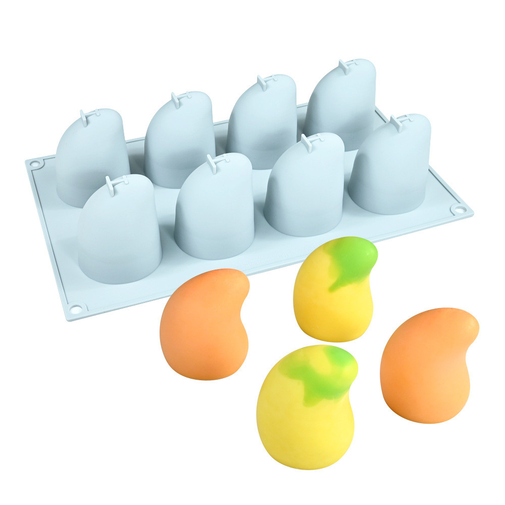 Khuôn bánh mousse xoài, khuôn sô cô la trái cây mô phỏng, khuôn silicon kem popsicle DIY