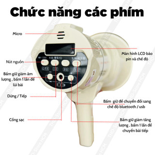 Loa phóng thanh HM-135V công suất 15W âm thanh to rõ phù hợp bán hàng rong ngoài trời , du lịch