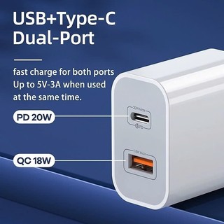 Củ sạc nhanh PD20W chính hãng Remax dành cho 14 13 12 11... Cụ sạc 2 cổng USB 18w và TYPEC 20w