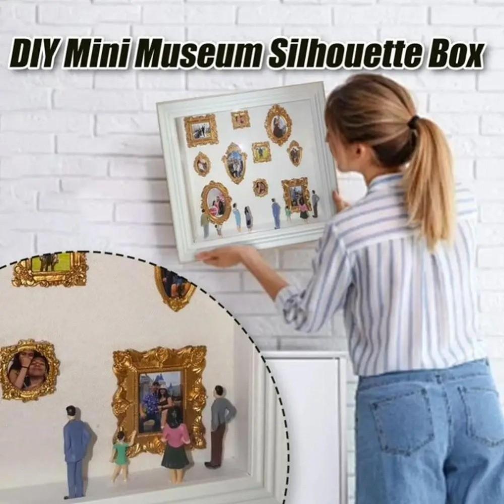 Bộ trưng bày bộ nhớ YMIFI, Bảo quản bộ nhớ Dây đèn LED DIY Mini Bảo tàng Hộp bóng, Khung vàng sáng tạo Các bức tượng nhỏ Khung ảnh Quà tặng đám cưới