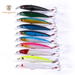 Mồi câu cá minnow 9cm / 6.7g - Bơi nhân tạo cứng, có móc lưỡi, hoàn hảo cho cá hồi và cá trò chơi