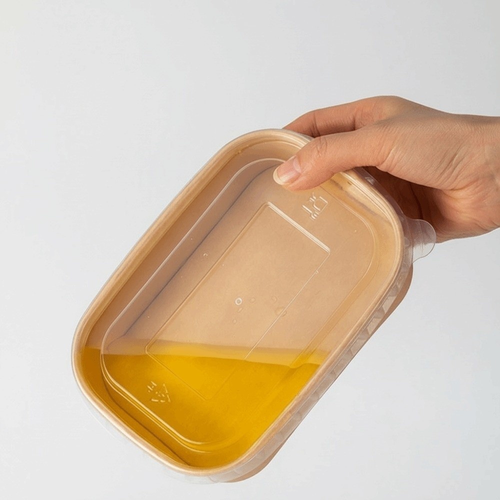 YICA Bộ 10 Hộp Cơm Trưa Giấy Kraft Vuông Có Nắp Chống Rò Rỉ, Dùng Một Lần, Đóng Gói Thực Phẩm Di Động Cho Gia Đình