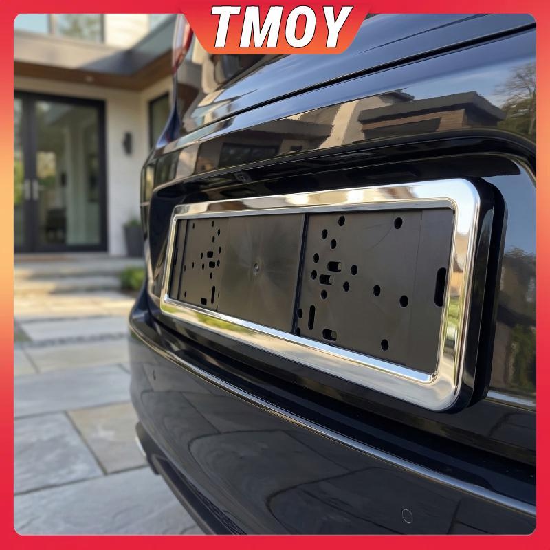 TMOY 1 Chiếc Tiêu Chuẩn Biển Số Thép Không Gỉ Khung Kim Loại Bao RU UA EU Biển Số Giá Đỡ Biển Số Giá Đỡ Gắn TMOY