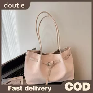 Doutie Thời Trang Túi Tote Dung Tích Lớn Túi Xách Nữ Di Động Du Lịch Đi Làm Túi Đeo Vai Da PU Mềm Màu Nguyên Chất Túi Nách VN