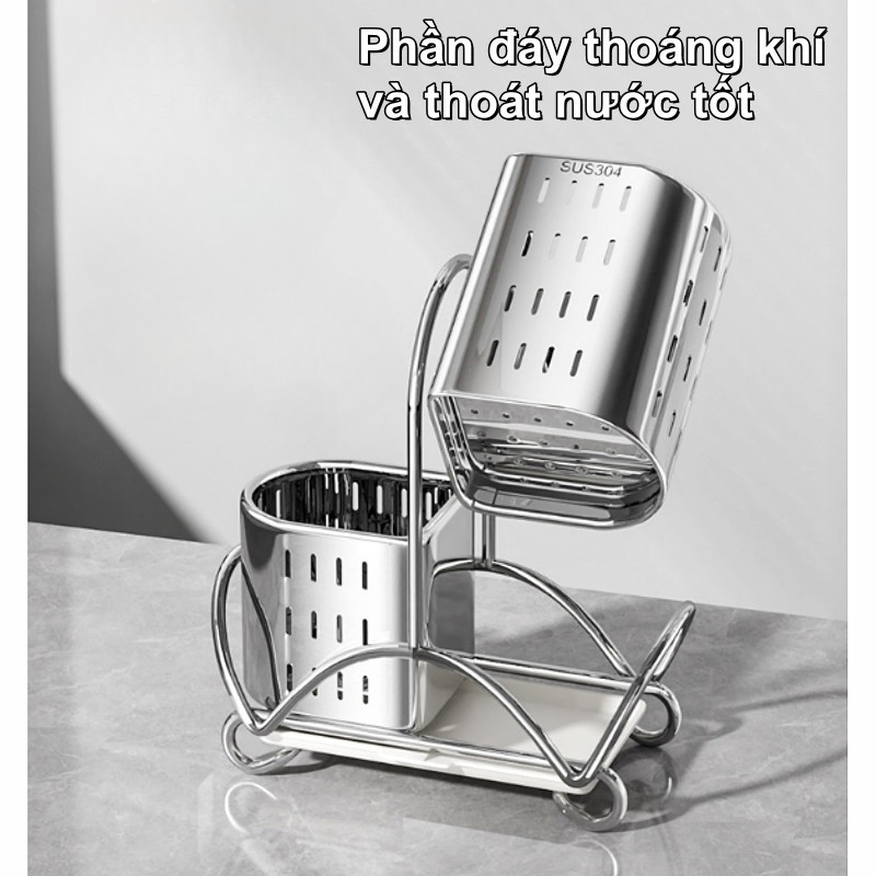 Giá Đũa Thìa Đa Năng 2in1 Inox Dày |Khay Đựng Đồ Dùng Ăn Uống Gọn Nhẹ |Chống Rỉ,Tiết Kiệm Diện Tích