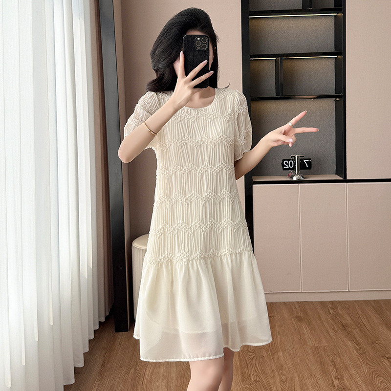 Đầm ngắn tay cổ tròn kiểu Pháp phong cách Chanel dành cho nữ, mẫu mới mùa hè, thanh lịch và thời trang