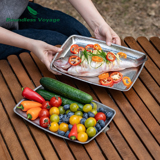Bộ Đồ Ăn Cắm Trại Khay Vuông Chịu Nhiệt, Phù Hợp Gia Đình, Dã Ngoại & BBQ