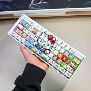 ✅ Mèo KT ✅ Cá nhân hóa dễ thương Ba chiều Trong Kho Keycap Trục chéo ☉[Hello kitty] Nắp Chìa Khóa Nhà Máy Chính Hãng Khắc Bên Trong Suốt PBT Nhiệt Thăng Hoa Giá Trị Màu Cao kt Cat Mũ Dễ Thương❄