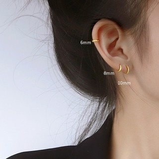 Bông Tai Tròn Màu Vàng Tối Giản Pin Bông Tai Thoải Mái Tai Trang Sức Cho Nữ Quà Tặng Thời Trang Hàn Quốc