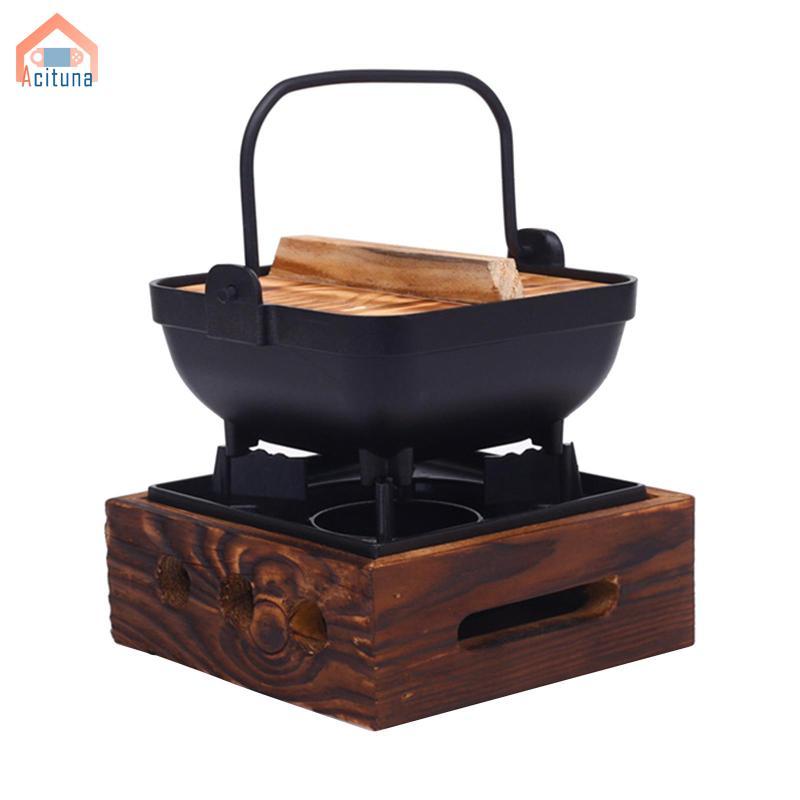 Acutuna Nồi gang gang phong cách Nhật Bản Nồi súp dung tích lớn có tay cầm cắm trại Nhà hàng và Nấu ăn tại nhà