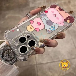 Ốp điện thoại hình chú chó mèo hoạt hình cho Realme Note 70 70T 60 60X 50 8i 7i 8 7 6 5 3 Pro 6i 6S 5i 5S 5G 4G Vỏ mềm trong suốt bốn góc hình chú lợn dễ thương