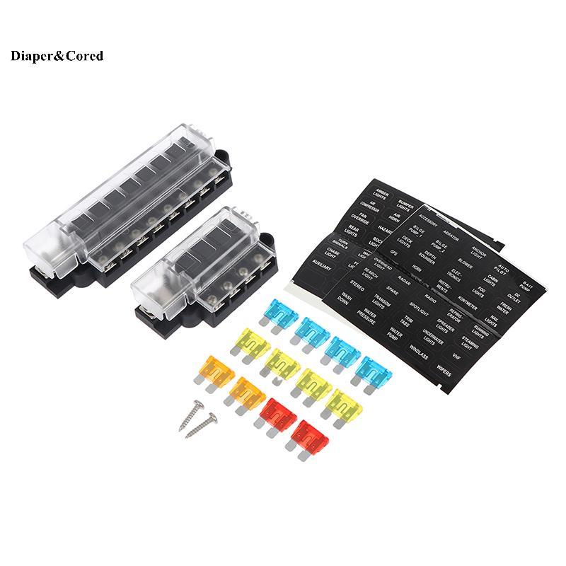 DIAPER & CORED 12V 24V Hộp cầu chì chèn trung bình đa năng 4 8 chiều cho ô tô Tru Mini Van Bảo vệ nguồn Dự án điện YTH
