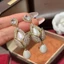 Bông tai dài zircon và ngọc trai, thiết kế tinh tế, sang trọng