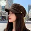 PUSKY Mũ Nồi Da Lộn Cho Nữ - Thiết Kế Retro, Dễ Gập Lại, Thích Hợp Thu Đông