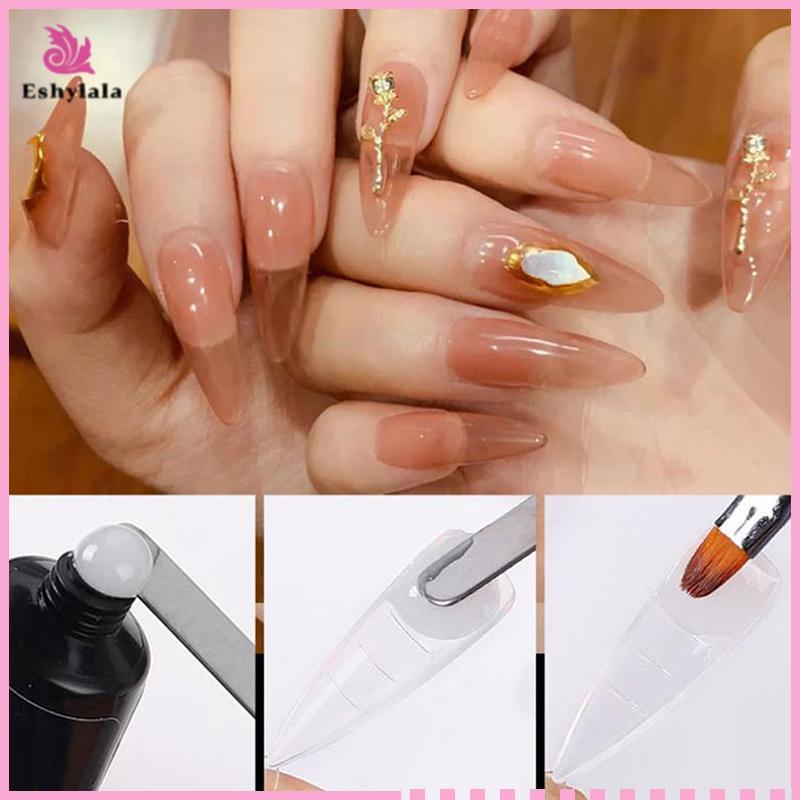 Eshylala 100 Chiếc Móng Tay Dạng Full Cover Gel Khuôn Đầu Nối Dài Móng Tay Tự Làm Móng Tay Phụ Kiện [MỚI]